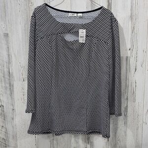 Cato Monochrome Polka Dot Top